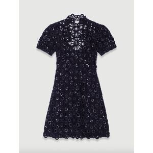 Maje Rozimette Crochet & Sequin Backless Dress Women’s Size FR 40 / US L